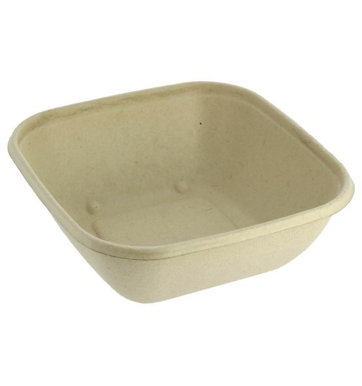 Misky z Cukrové Třtiny PLA 750ml 17x17x5cm (50 Kousky) Misky z Cukrové Třtiny PLA 750ml 17x17x5cm (50 Kousky)