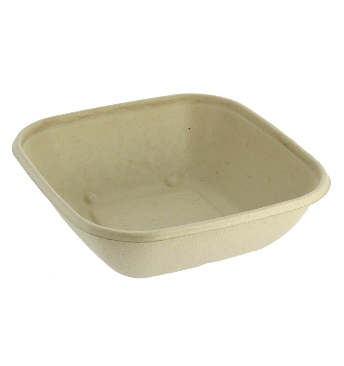 Misky z Cukrové Třtiny PLA 500ml 17x17x3cm (300 Kousky) Misky z Cukrové Třtiny PLA 500ml 17x17x3cm (300 Kousky)
