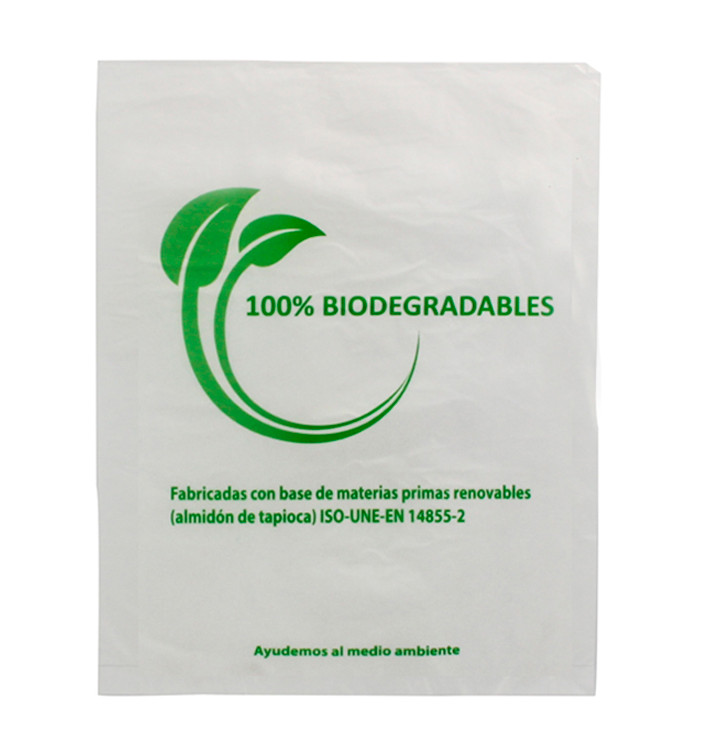 Nákupní Tašky 100% Biologicky Odbouratelný 30x40cm (100 Kousky) Nákupní Tašky 100% Biologicky Odbouratelný 30x40cm (100 Kousky)