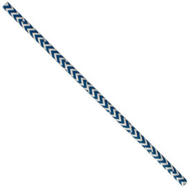 Papírová Rovná Brčka Modrý a Bílý Ø6mm 20cm (100 Kousky)