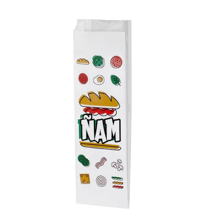 Sáčky Nepromastitelný na Přírodní " Ñam " 10+4x29cm (1000 Kousky) Sáčky Nepromastitelný na Přírodní " Ñam " 10+4x29cm (1000 Kousky)