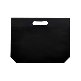 Plátěná Taška TNT s Průhmatem Černá 34+8x26cm (25 Kousky)