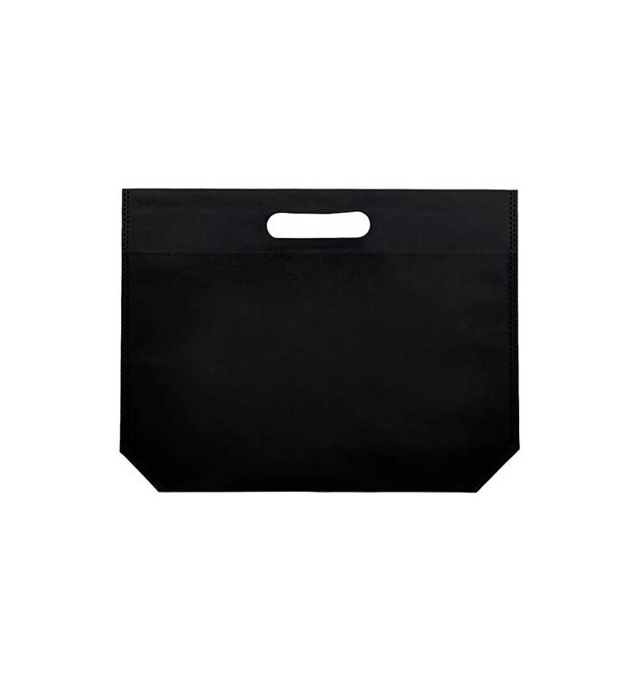Plátěná Taška TNT s Průhmatem Černá 34+8x26cm (25 Kousky) Plátěná Taška TNT s Průhmatem Černá 34+8x26cm (25 Kousky)