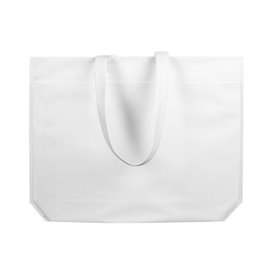 Plátěná Taška TNT s Dlouhou Rukojetí Bílá 48+10x35cm (25 Kousky)