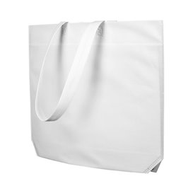 Plátěná Taška TNT s Dlouhou Rukojetí Bílá 48+10x35cm (200 Kousky)