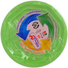 Talíř Hluboký Kulatý Osmiúhelníkový Plastové PS Zelené Vápno Ø220 mm (250 Kousky)
