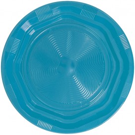 Talíř Hluboký Kulatý Osmiúhelníkový Plastové PS Světle Modrá Ø220 mm (25 Kousky)