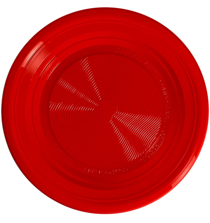 Talíř Kukuřičný Škrob Hladká Polévku Červené Ø220 mm (375 Kousky) Talíř Kukuřičný Škrob Hladká Polévku Červené Ø220 mm (375 Kousky)
