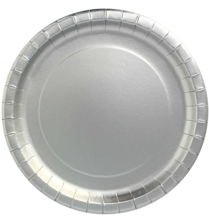 Kartonové Talíře Kulatý " Party " Stříbrný Ø340mm (45 Kousky) Kartonové Talíře Kulatý " Party " Stříbrný Ø340mm (45 Kousky)