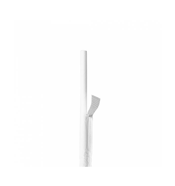 Papírová Rovná Brčka Bílý Balené Bílý Ø8mm 20cm (300 Kousky) Papírová Rovná Brčka Bílý Balené Bílý Ø8mm 20cm (300 Kousky)