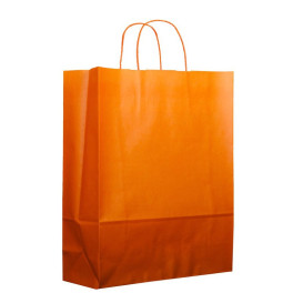 Papírové Tašky Oranžový s Ouškems 100g 25+11x31cm (200 Kousky)