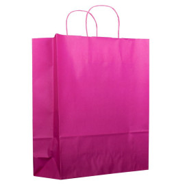 Papírové Tašky Fuchsie s Ouškems 100g 25+11x31 cm (200 Kousky)