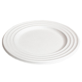 Talíř z Cukrové Třtiny Premium Wave Bílý Ø18cm (600 Kousky)