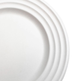 Talíř z Cukrové Třtiny Premium Wave Bílý Ø18cm (600 Kousky)