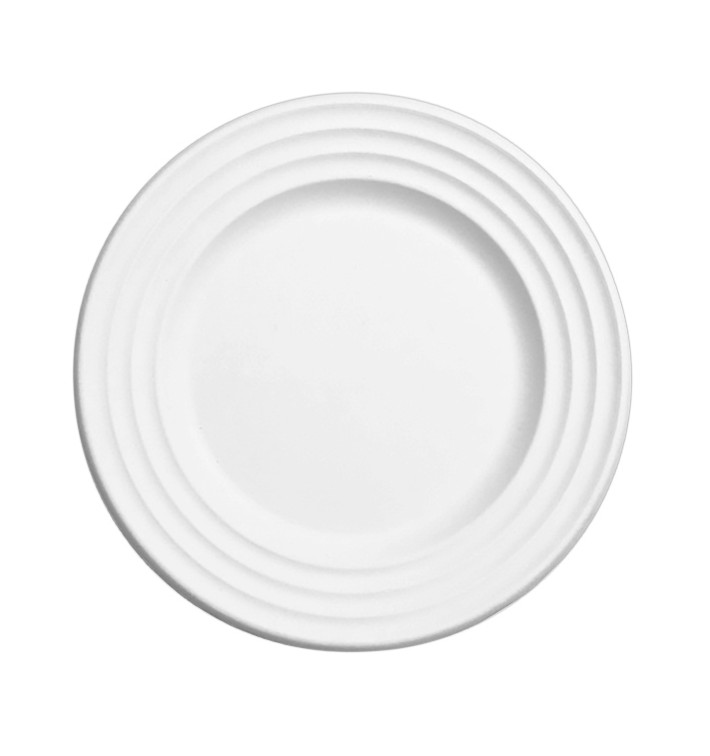 Talíř z Cukrové Třtiny Premium Wave Bílý Ø26cm (50 Kousky) Talíř z Cukrové Třtiny Premium Wave Bílý Ø26cm (50 Kousky)