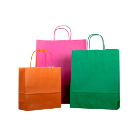 Papírové Tašky Fuchsie s Ouškems 100g 22+9x23 cm (25 Kousky)