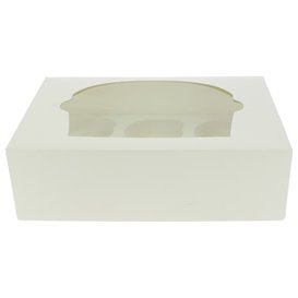 Krabička 6 Cukrářské se Stojanem 24,3x16,5x7,5cm Bílá (100 Kousky)