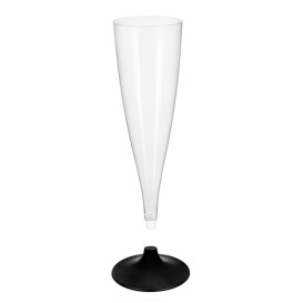 Plastové Sklenice Cava s Černou Nožkou 140ml 2P (20 Kousky)