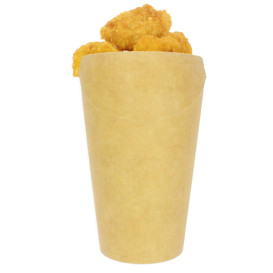 Kelímek Nepromastitelný Karton Kraftový Efekt s Chlopní 16Oz/480ml (1000 Kousky)