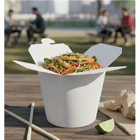 Obaly na Potraviny pro Fast Food 100% ECO Bílý 16Oz/480ml (50 Kousky)