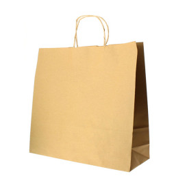 Paper Bag with Handles Kraft Hawanna 100g 32+20x32cm (50 Units) 