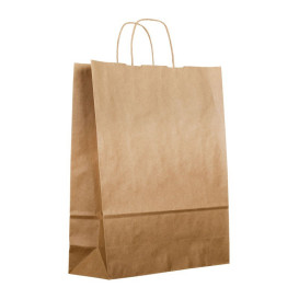 Papírové Tašky Kraft Hnědý s Ouškems 100g 44+15x46 cm (25 Kousky)