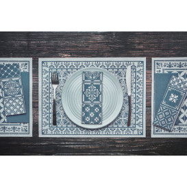Papírové Ubrousky 1/8 33x40cm "Alhambra" Tyrkysový (2000 Ks)