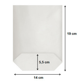 Paper Bag with Hexagonal Base White 14x19cm (125 Units)