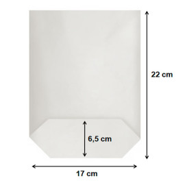 Paper Bag with Hexagonal Base White 17x22cm (125 Units)