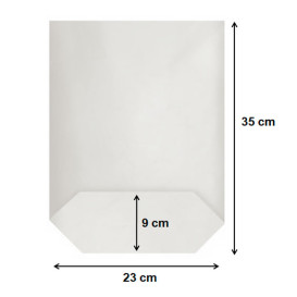 Paper Bag with Hexagonal Base White 23x35cm (125 Units)