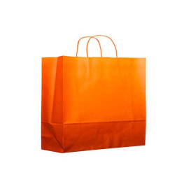 Papírové Tašky Oranžový s Ouškems 80g 20+10x29 cm (25 Kousky)