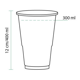 Čirý Plastové Kelímek PP 400 ml (50 Kousky)