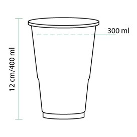 Čirý Plastové Kelímek PP 400 ml (1550 Kousky)
