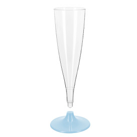 Plastové Sklenice Šampaňské Opakovaně Použitelné s Bílý Nožkou 140ml 2P (6 Kousky)