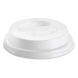 Víčko s Otvorem na Kelímek s 7Oz Bílý Ø7,2cm (100 Kousky)