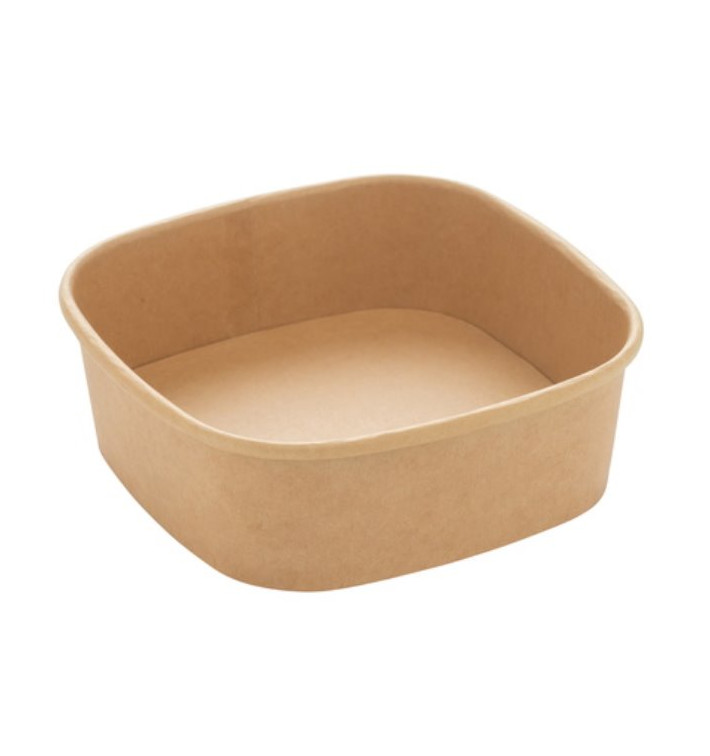 Miska Kwadratu Kartonová Kraft 350ml 13x13x4,3cm (50 Kousky) Miska Kwadratu Kartonová Kraft 350ml 13x13x4,3cm (50 Kousky)