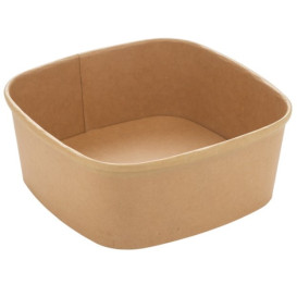 Miska Kwadratu Kartonová Kraft 1000ml 17x17x6,5cm (300 Kousky)