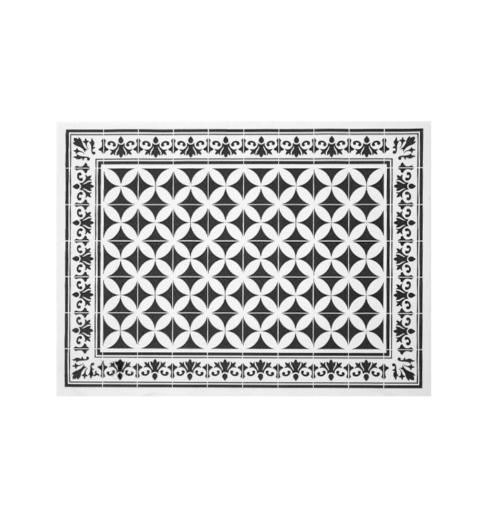 Papírové Individuální Ubrusový 30x40cm "Alhambra" Černý 50g/m² (1000 Ks) Papírové Individuální Ubrusový 30x40cm "Alhambra" Černý 50g/m² (1000 Ks)