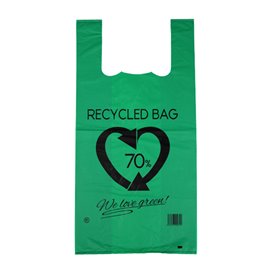 Plastové Tašky Košilky 70% Recyklované Zelený 42x53cm 50µm (1.000 Kousky)