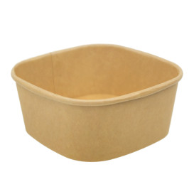 Miska Kwadratu Kartonová Kraft 500ml 13x13x5,6cm (50 Ks)