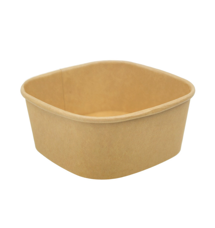 Miska Kwadratu Kartonová Kraft 500ml 13x13x5,6cm (300 Ks) Miska Kwadratu Kartonová Kraft 500ml 13x13x5,6cm (300 Ks)