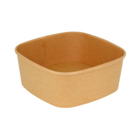 Miska Kwadratu Kartonová Kraft 1000ml 17x17x6,5cm (300 Ks)