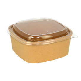 Miska Kwadratu Kartonová Kraft 1000ml 17x17x6,5cm (300 Ks)