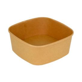 Miska Kwadratu Kartonová Kraft 1000ml 17x17x6,5cm (300 Ks)
