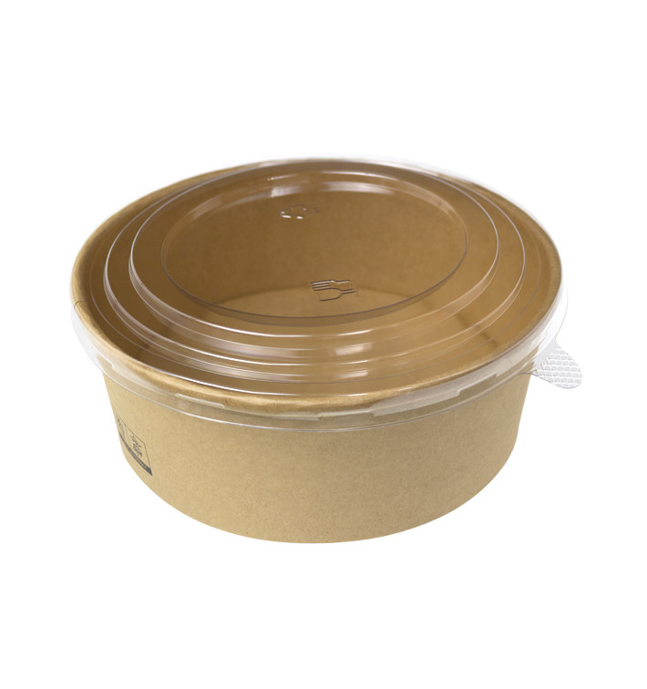 Mísa na Salát Lepenková Kraft-Kraftová s Víkem PP 1000ml (100 Ks) Mísa na Salát Lepenková Kraft-Kraftová s Víkem PP 1000ml (100 Ks)