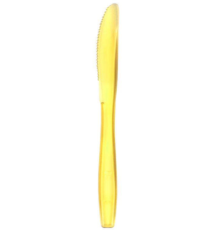 Plastový Nůž PS Premium Žlutá 190mm (50 Ks) Plastový Nůž PS Premium Žlutá 190mm (50 Ks)