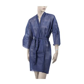 Šaty Kimono z Netkané Textilie PP s Opaskem a Kapsy Modrý XL (10 Ks)