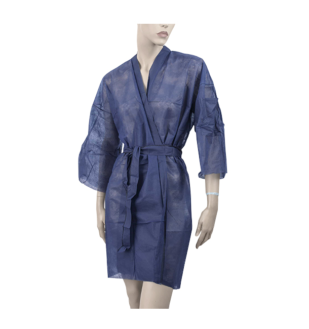 Šaty Kimono z Netkané Textilie PP s Opaskem a Kapsy Modrý XL (10 Ks)
