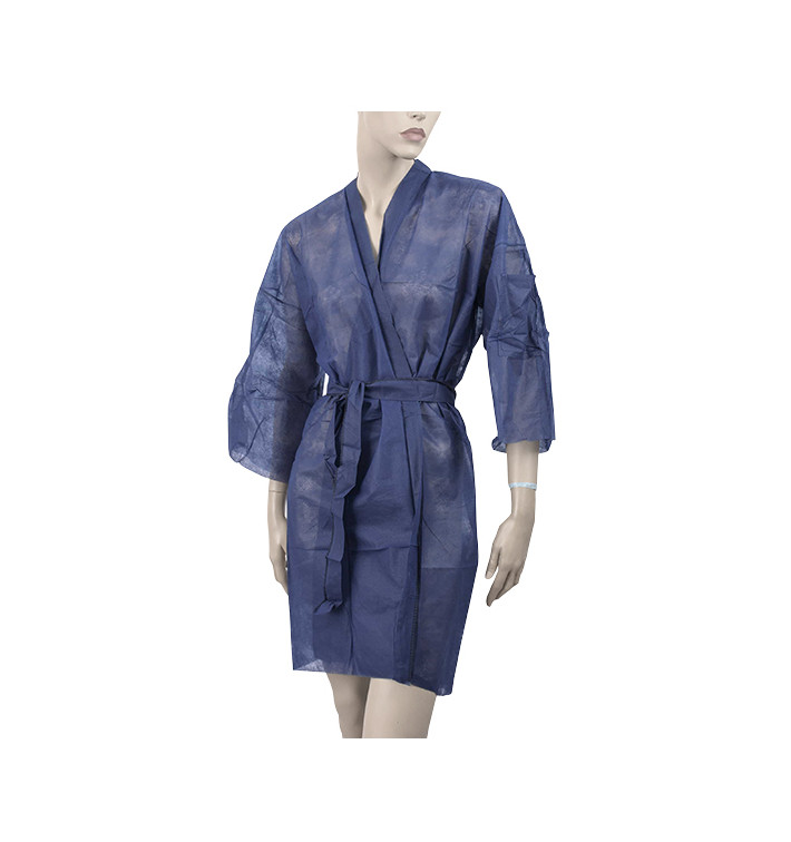 Šaty Kimono z Netkané Textilie PP s Opaskem a Kapsy Modrý XL (100 Ks) Šaty Kimono z Netkané Textilie PP s Opaskem a Kapsy Modrý XL (100 Ks)