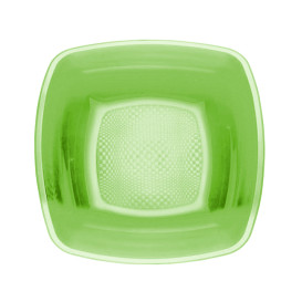 Plastové Talíř Hluboký Zelené Vápno Square PP 180mm (25 Ks)